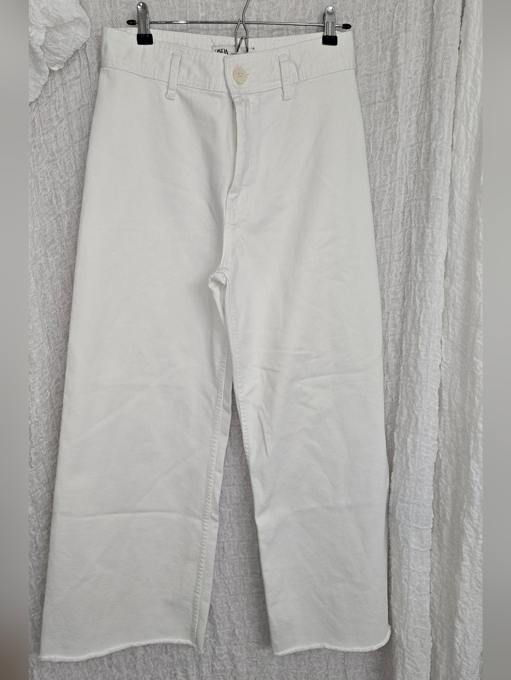 Zara White Wide-Leg Jeans